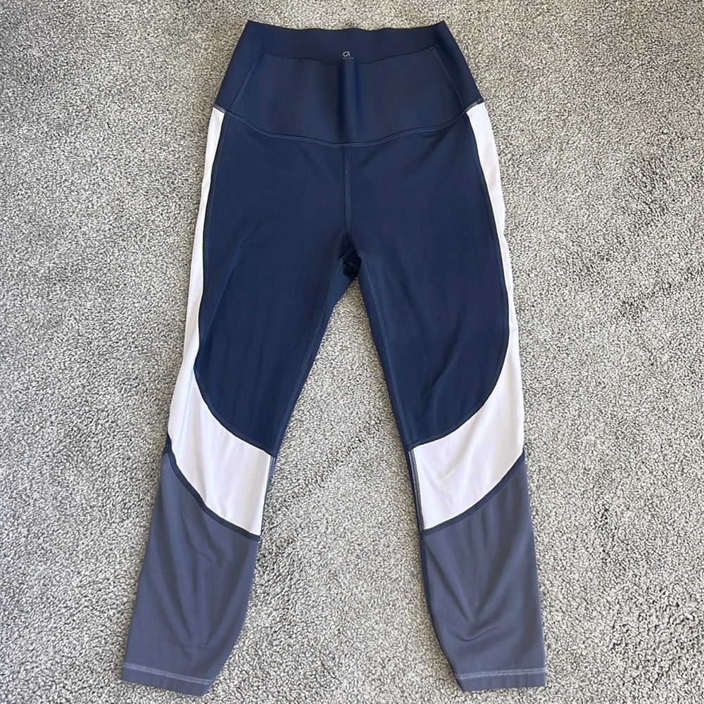 GapFit Sculpt Compression Leggings - Blue,White, Gray